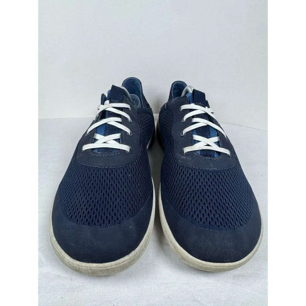 Olukai Moku Pae Mens Sneakers Trench Blue Off White Mesh Slip On Boat Shoes 10